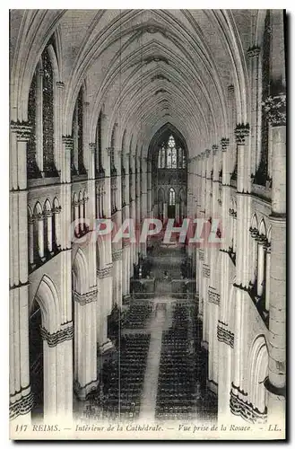 Ansichtskarte AK Reims Interieur de la Cathedrale vue prise de la Rosace