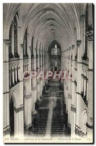 Cartes postales Reims Interieur de la Cathedrale vue prise de la Rosace