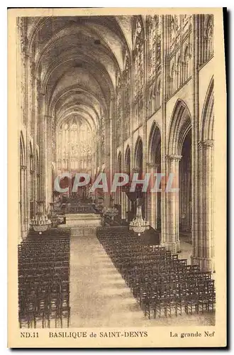 Cartes postales Basilique de Saint Denys La grande Nef