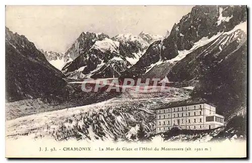 Cartes postales Chamonix la Mer de glace et l'Hotel du Montenvers