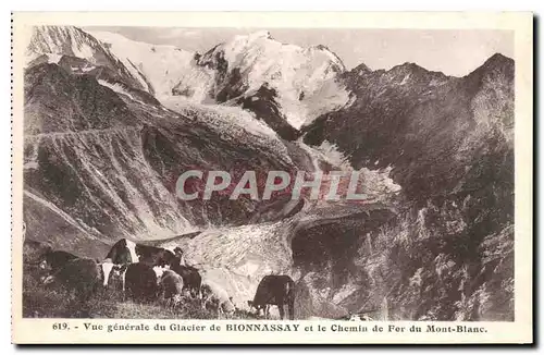 Cartes postales Vue generale du Glacier de Bionnassay et le Chemin de Fer du Mont Blanc