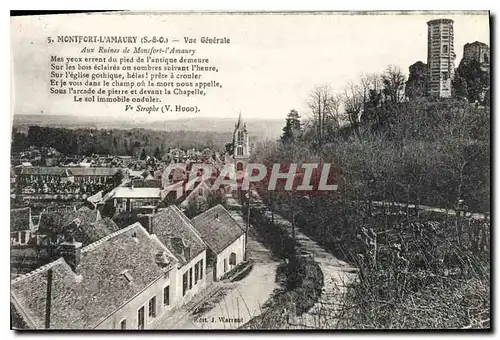 Cartes postales Montfort l'Amaury S & O Vue generale Aux Ruines de Montfort l'Amaury