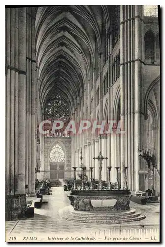 Cartes postales Reims Interieur de la Cathedrale Vue prise du Choeur