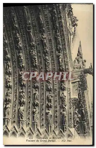 Cartes postales Cathedrale de Reims Voussure du Grand Portail