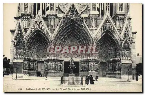 Ansichtskarte AK Cathedrale de Reims Le Grand Portail