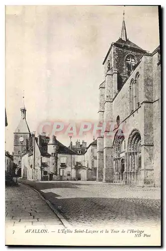 Ansichtskarte AK Avallon L'Eglise Saint Lazare et la Tour de l'Horloge