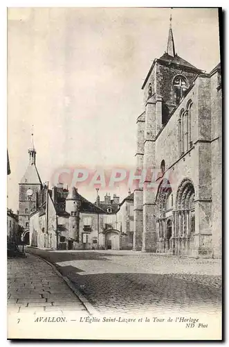 Cartes postales Avallon L'Eglise Saint Lazare et la Tour de l'Horloge