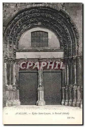 Cartes postales Avallon Eglise Saint Lazare le Portail detail