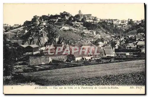 Cartes postales Avallon Vue sur la Ville et le Faubourg de Cousin la Roche