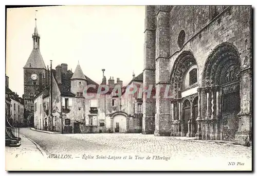 Cartes postales Avallon Eglise Saint Lazare et la Tour de l'Horloge