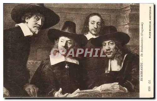 Cartes postales Rembrandt De Staalmeesters Frangment Museum Amsterdam