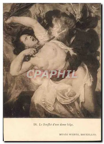 Cartes postales Musee Wiertz Bruxelles Le Soufflet d'une dame belge