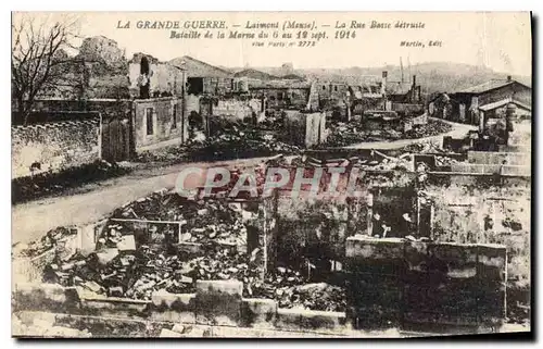 Cartes postales La Grande Guerre Laimont Mense La Rue Basse desruite