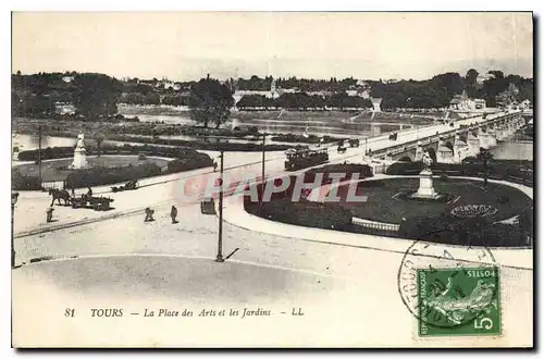 Ansichtskarte AK Tours La Place des Arts et les Jardins