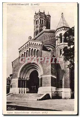 Cartes postales Villeneuve sur Lot L et G Eglise Sainte Catherine