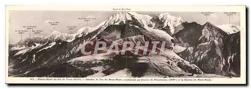 CARTE DOUBLE Cartes postales Chalet Hotel du Col de Voza Chemin de fer du Mont Blanc Conduisant de Glacier de Bi