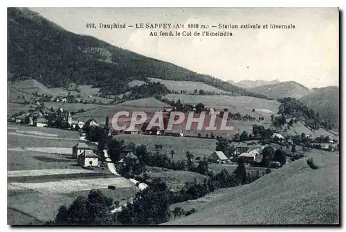 Cartes postales Dauphine Le Sappey Station estivale et hivernale Au fond le Col de l'Emeindra