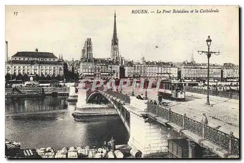 Ansichtskarte AK Rouen Le Pont Boieldieu et la Cathedrale