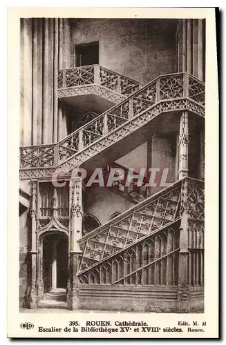 Cartes postales Rouen Cathedrale Escalier de la Bibliotheque