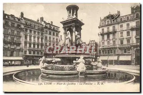 Ansichtskarte AK Lyon Place des Jacobins La Fontaine