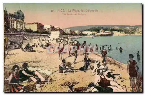 Cartes postales Nice La Plage les Baigneurs