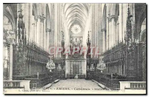 Ansichtskarte AK Amiens Cathedrale Stalles du Choeur Orgue