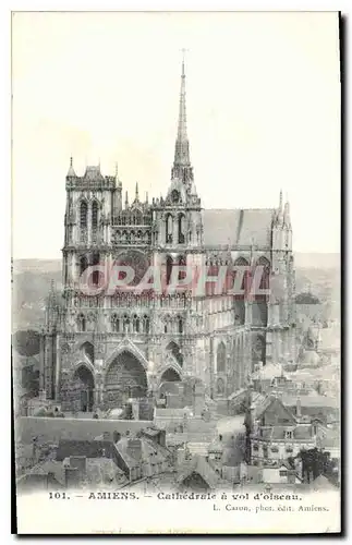 Cartes postales Amiens Cathedrale a vol d'oiseau