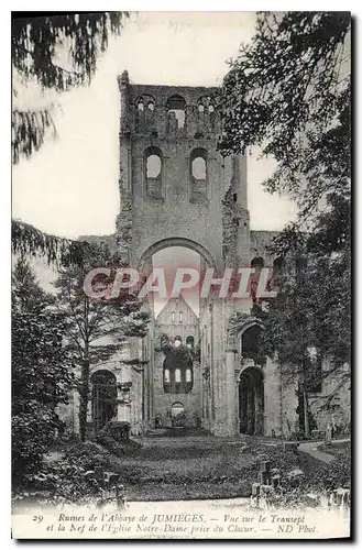 Ansichtskarte AK Ruines de l'Abbaye de Jumieges Vue sur le Transept et la Nef