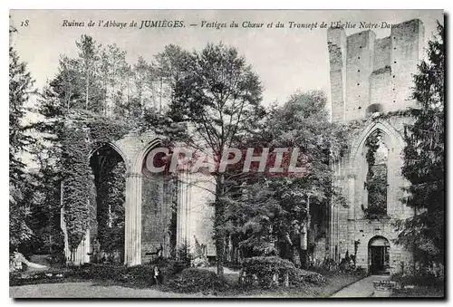 Cartes postales Ruines de l'Abbaye de Jumieges Vestiges du Choeur et du Transept de l'Eglise Notre Dame