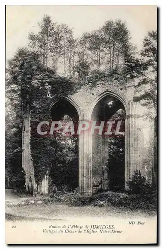 Cartes postales Ruines de l'Abbaye de Jumieges Vestiges du Choeur de l'Eglise Notre Dame