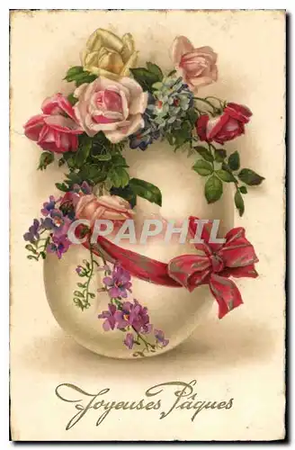 Cartes postales Joyeuses Paques Fleurs