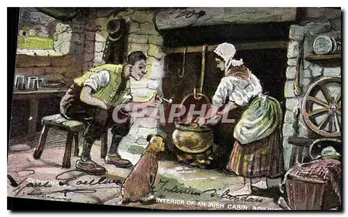 Cartes postales Interieur of an Irish Cabin