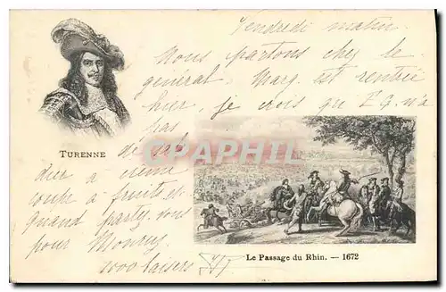 Cartes postales Turenne Le Passage du Rhin 1672