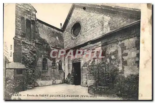 Cartes postales Paris Entree de Saint Julien le Pauvre