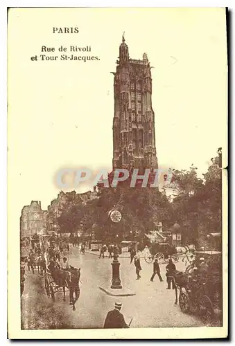 Cartes postales Paris Rue de Rivoli et Tour St Jacques