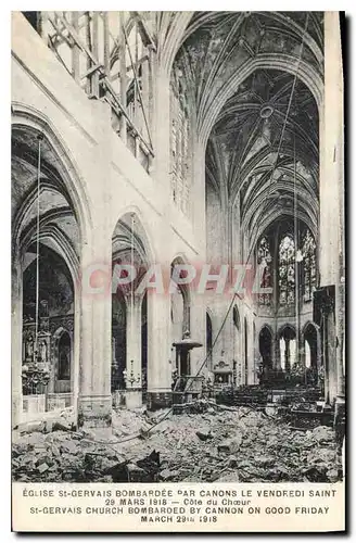 Cartes postales Eglise St Gervais Bombardee Par Canons