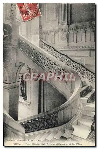 Cartes postales Paris Hotel Continental Escalier d'Honneur et des Fetes