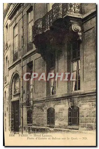 Ansichtskarte AK Paris Hotel Lauzun Porte d'Entree et Balcon sur le Quai