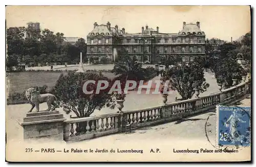 Ansichtskarte AK Paris Le Palais et le Jardin du Luxembourg