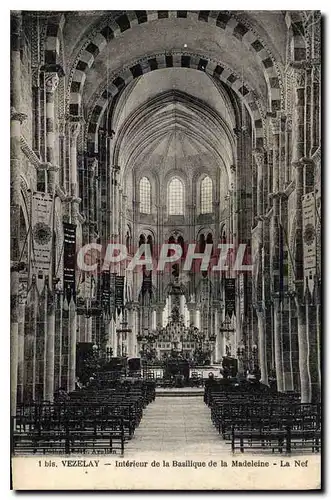 Cartes postales Vezelay Interieur de la Basilique de la Madeleine