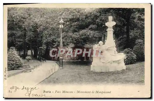 Cartes postales Paris Parc Monceau Monument de Maupassant