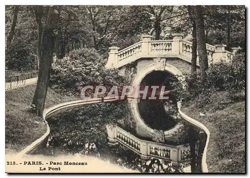 Cartes postales Paris Parc Monceau Le Pont