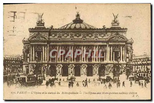 Cartes postales Paris L'Opera et la Station du Metropolitan