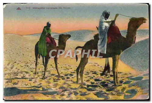 Cartes postales Meharistas traversant les Dunes