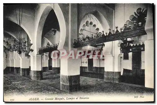 Ansichtskarte AK Alger Grande Mosquee Lampes et Boiseries