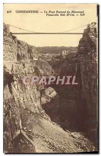 Cartes postales Constantine Le Pont Naturel du Rhummel Passerelle Sidi M Cid