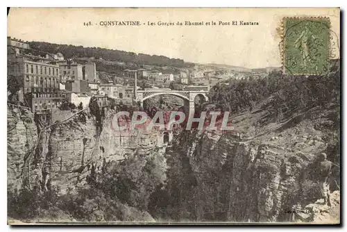 Ansichtskarte AK Constantine Les Gorges du Rhummel et le Pont El Kantara