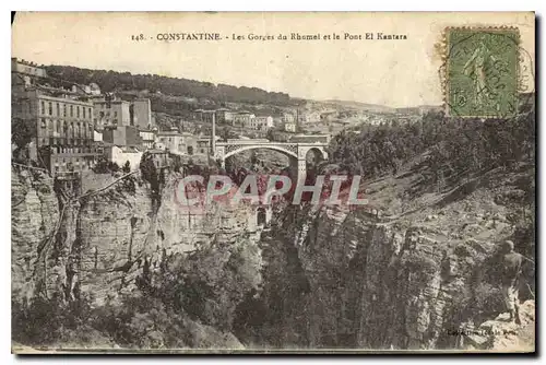 Cartes postales Constantine Les Gorges du Rhummel et le Pont El Kantara