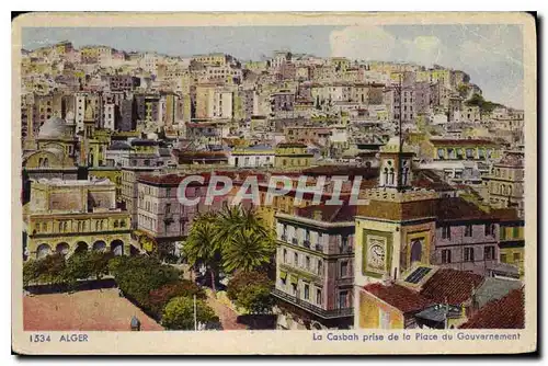 Cartes postales Alger La Casbath prise de la Place du Gouvernement