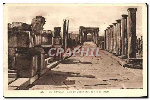 Cartes postales Timgad Voie du Decumanus et Arc de Trajan